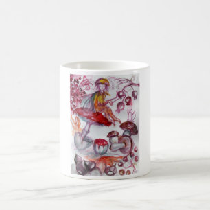 MAGIC FOLLET AV MUSHROOMS Red White Blommigt Fanta Kaffemugg
