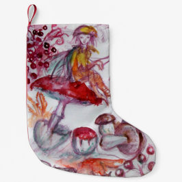 MAGIC FOLLET AV MUSHROOMS Red White Blommigt Fanta Liten Julstrumpa