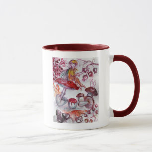 MAGIC FOLLET AV MUSHROOMS Red White Blommigt Fanta Mugg