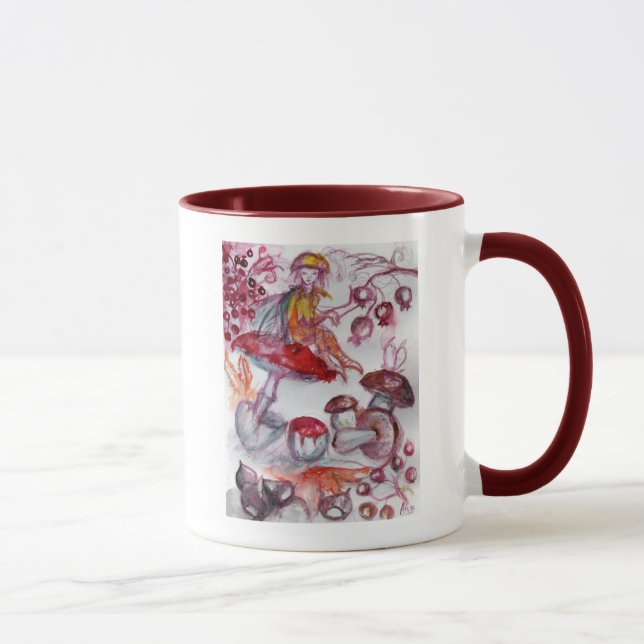 MAGIC FOLLET AV MUSHROOMS Red White Blommigt Fanta Mugg (Höger)
