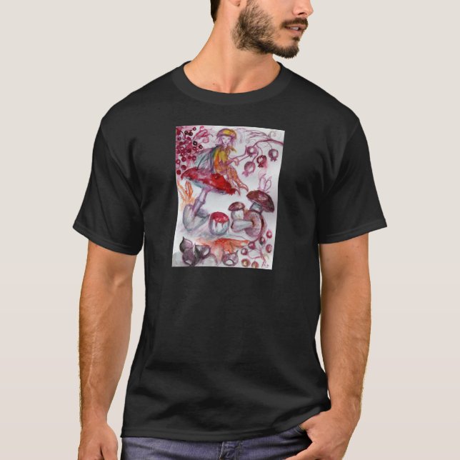 MAGIC FOLLET AV MUSHROOMS Red White Blommigt Fanta T-shirt (Framsida)
