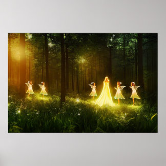 Magic Forest | Elf & Älvor | Fantasy Natur Poster