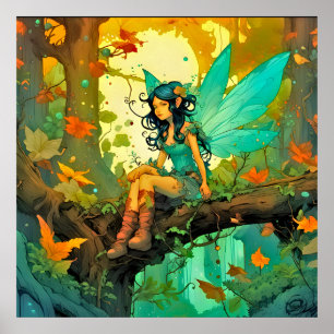 Magic Forest Fairy Poster