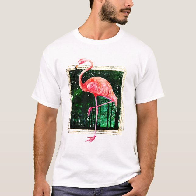 Magic Forest Flamingo T Shirt (Framsida)