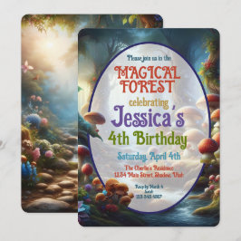 Magic Forest Födelsedagsfest inbjudan