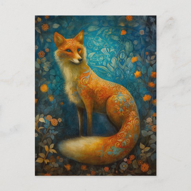 Magic Forest Fox-vykort Vykort (Framsida)