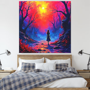 Magic Forest Girl's Solitude Design Canvastryck