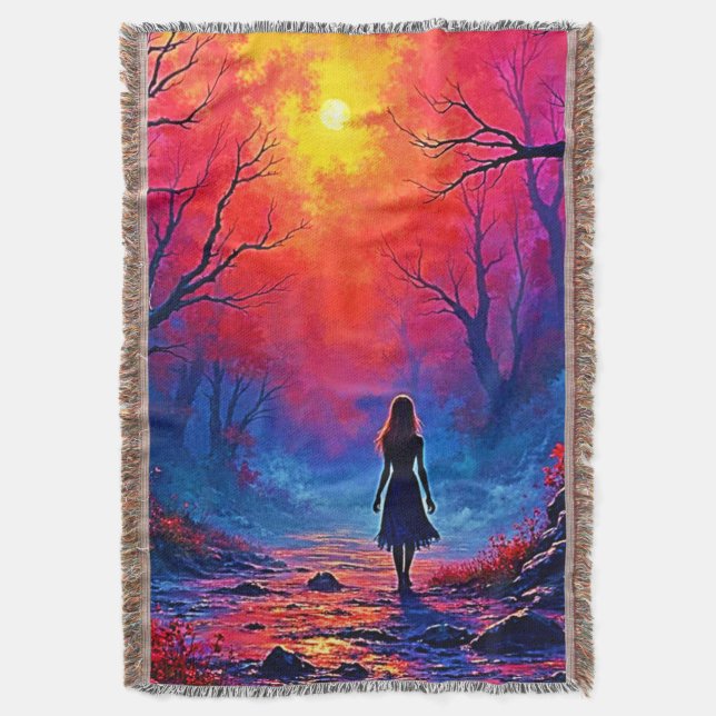 Magic Forest Girl's Solitude Design Filt (Framsidan Vertikal)