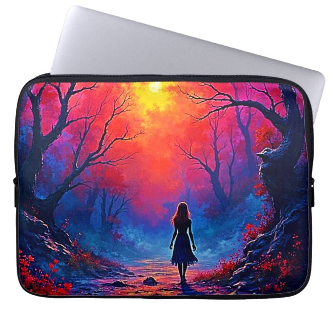 Magic Forest Girl's Solitude Design Laptop Fodral (Framsidan)