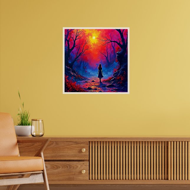 Magic Forest Girl's Solitude Design Poster (Vardagsrum 2)