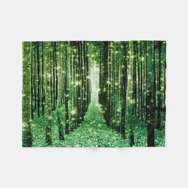 Magic Forest Grönt Mystoppe Fleecefilt (Framsidan (Horisontell))