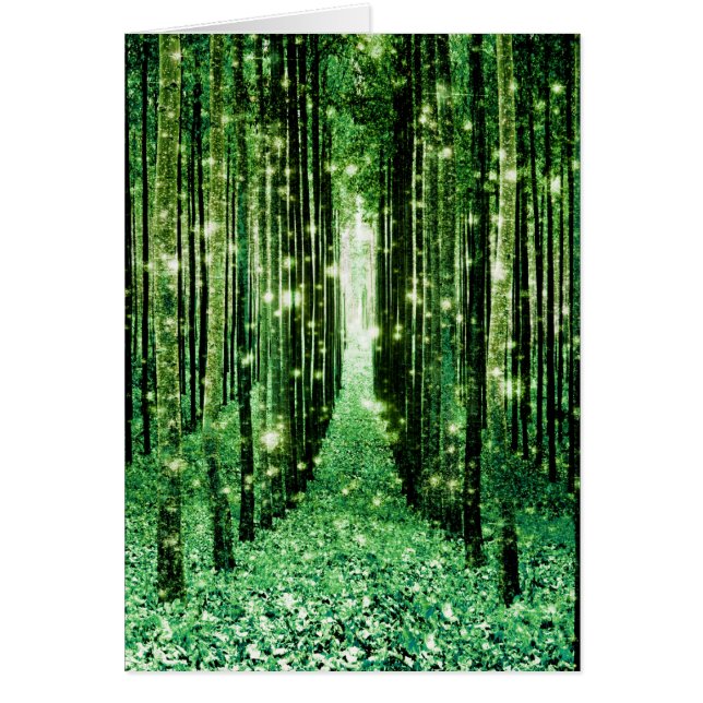 Magic Forest Grönt Mystoppe Hälsningskort (Framsidan)
