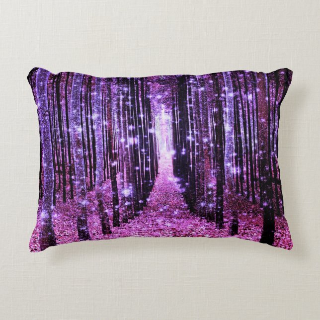 Magic Forest Lila Rosa Prydnadskudde (Framsidan)