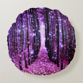 Magic Forest Lila Rosa Rund Kudde