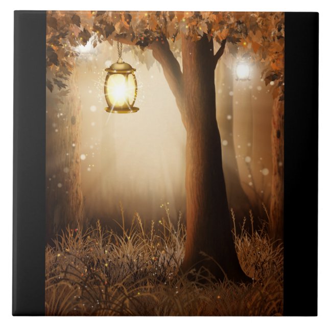 Magic Forest med Fairy Ljus Kakelplatta (Framsidan)
