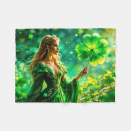 Magic Forest St Patrick Day Natur-konst Fleecefilt