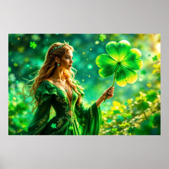 Magic Forest St Patrick Day Natur-konst Poster (Framsidan)