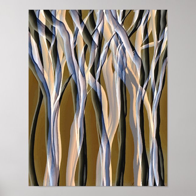 Magic Forest Träd Nature Abstrakt Original Art Poster (Framsidan)