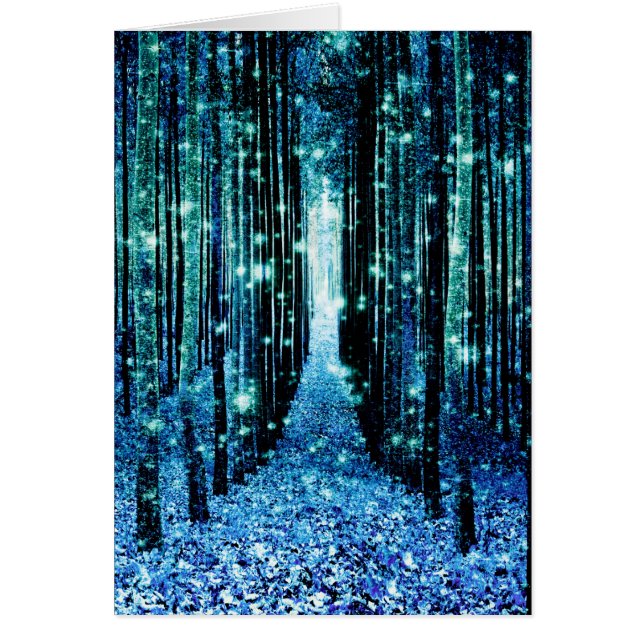 Magic Forest Turcos Teal Hälsningskort (Framsidan)