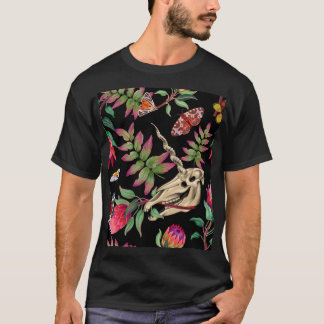 Magic Forest Unicorn Mörk Mönster. T Shirt