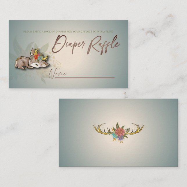 Magic Forest Woodland Oh Baby Hjort Animals Games Tilläggskort (Fram/baksida)