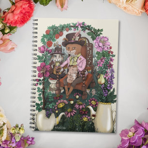 Magic Fox Mad Hatter Alice in Wonderland Art Anteckningsbok