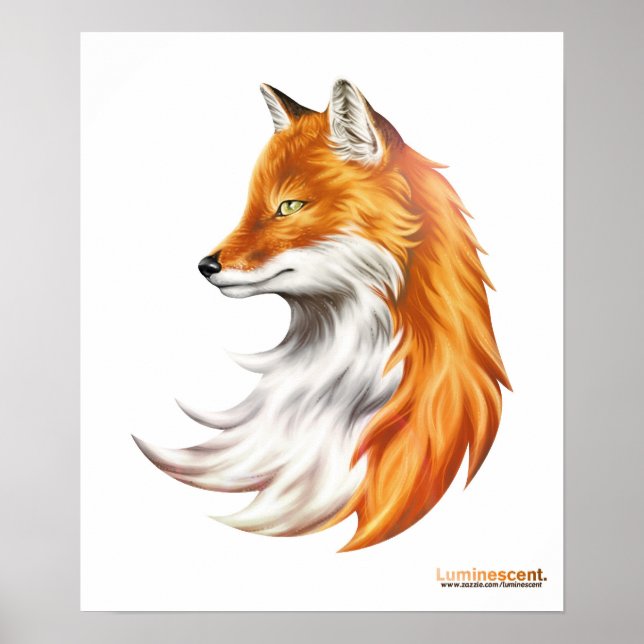 Magic Fox - vit Poster (Framsidan)