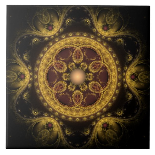 Magic fractal fairy mönster mandala kakelplatta (Framsidan)