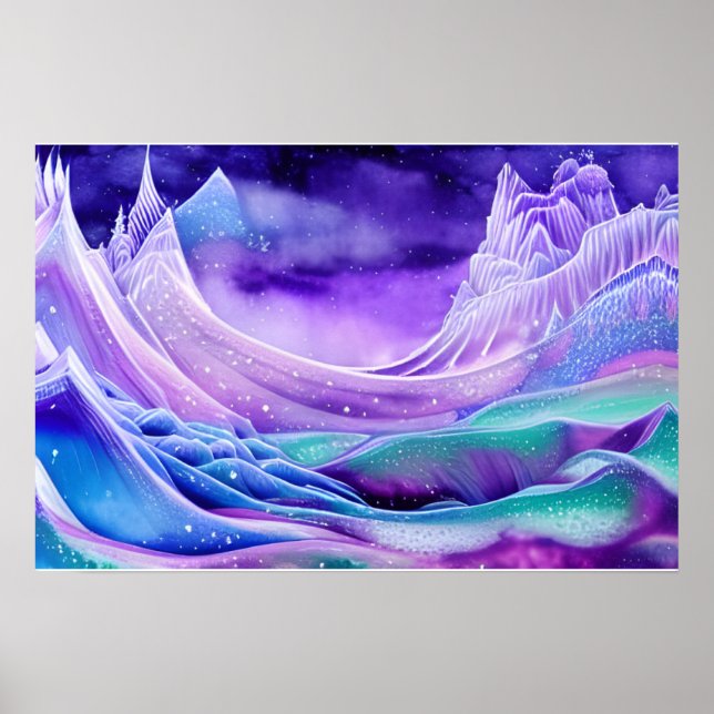 Magic Frozen Ice Seas Digital Art Poster (Framsidan)