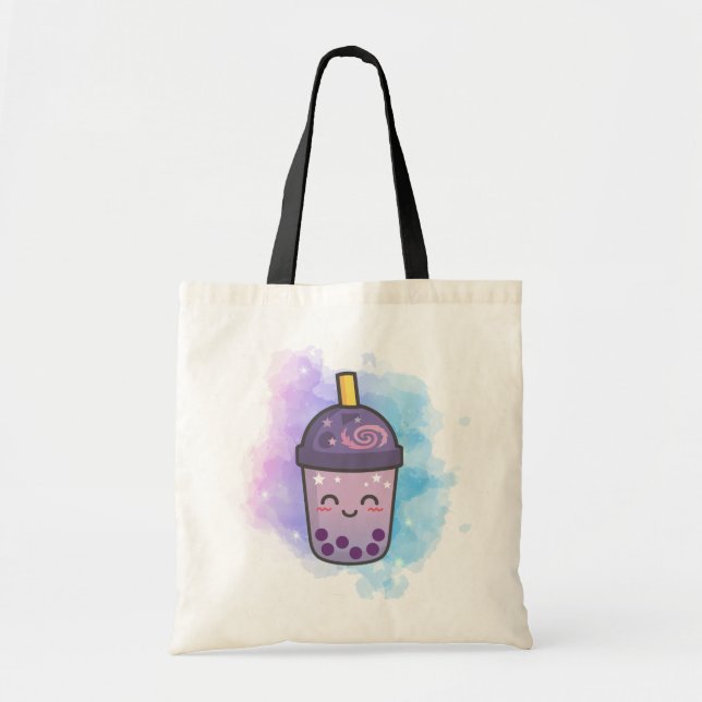 Magic Galaxy Boba Tea | Anpassningsbar Tote Bag Tygkasse (Framsidan)