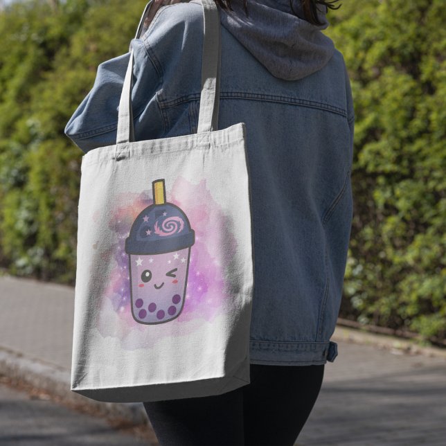 Magic Galaxy Boba Tea | Anpassningsbar Tote Bag Tygkasse (Skapare uppladdad)
