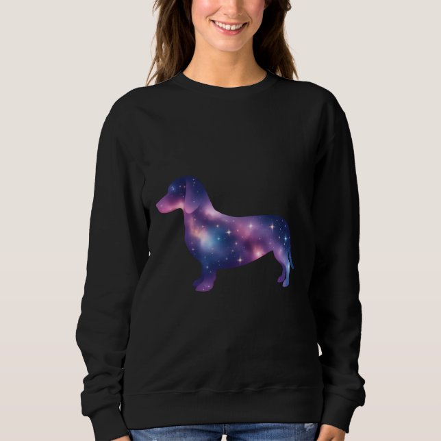 Magic Galaxy Dachshund T Shirt (Framsida)