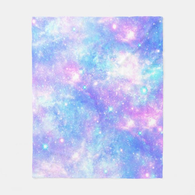 Magic Galaxy: Rosa Blue Star Print Fleecefilt (Framsidan)
