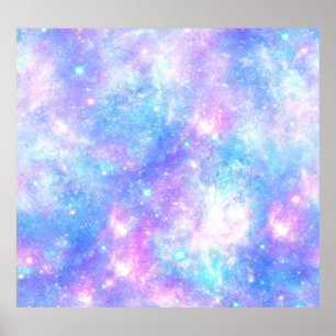 Magic Galaxy: Rosa Blue Star Print Poster
