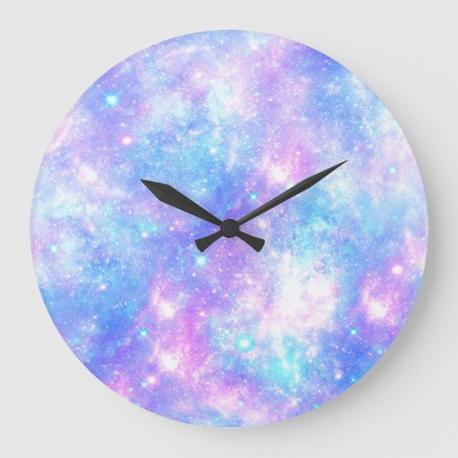 Magic Galaxy: Rosa Blue Star Print Stor Klocka (Framsida)