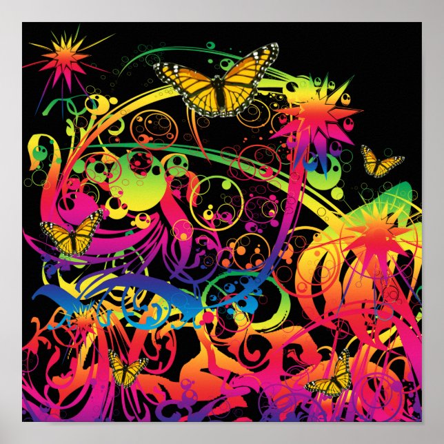 Magic Garden med Butterflies Poster (Framsidan)