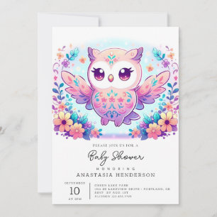 Magic Girl Uggla Baby Shower Inbjudningar