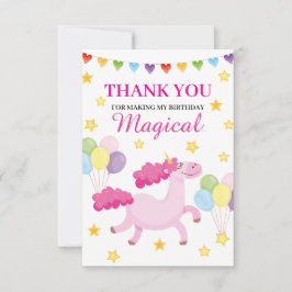 Magic Girls första Cute Rosa Unicorn Birthday Tack Kort