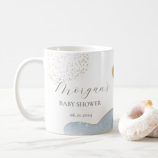 Magic Glitter Abstrakt Baby Shower Monogram Kaffemugg (Med munk)