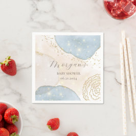 Magic Glitter Abstrakt Baby Shower Monogram Pappersservett