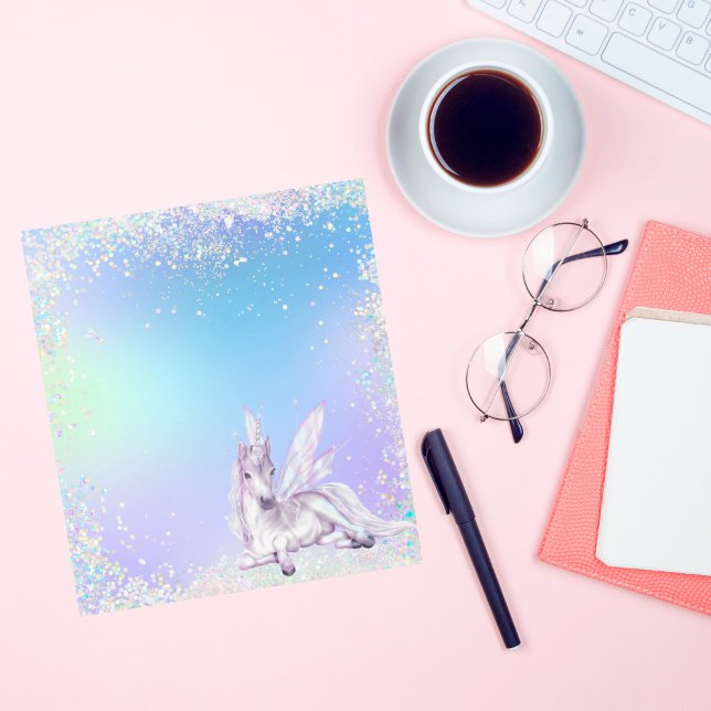 Magic Glitter White Unicorn Anteckningsblock (Skapare uppladdad)