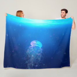 Magic Glittering Jellyfish Fantasy Fleecefilt