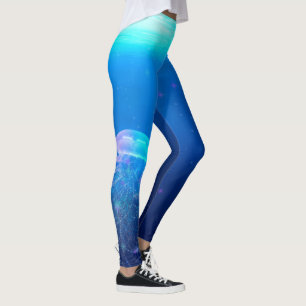 Magic Glittering Jellyfish Fantasy Leggings