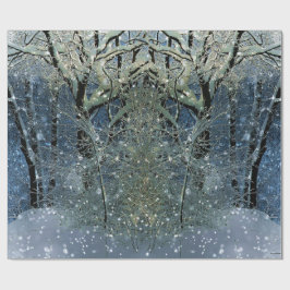 Magic Glittering Winter Wonderland Snowy Forest Presentpapper