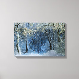 Magic Glittery Sunshine Snö Forest Wonderland Canvastryck