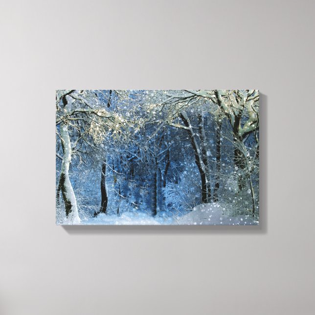 Magic Glittery Sunshine Snö Forest Wonderland Canvastryck (Framsida)