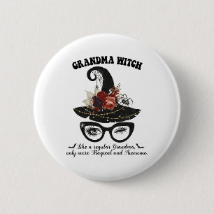 Magic Grandma Witch - Fantastisk Halloween Witchy Knapp