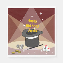 Magic Grattis på födelsedagen Namn Red Pappersservett