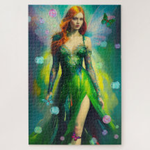 Magic Grönt Irish Woodland Fairy and Butterflies