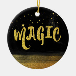 *~* MAGIC Guld & Black Chic Magic Good Vibes Julgransprydnad Keramik